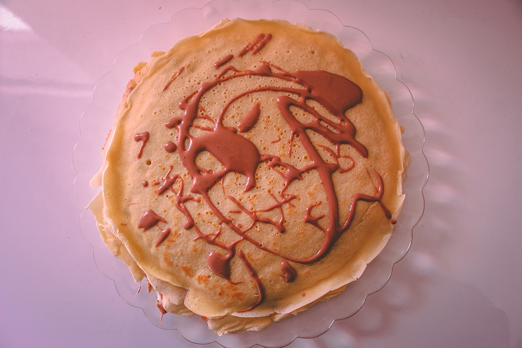 bolo de crepes com nutella receita